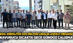 Kdz. Ereğli'de 200 milyon liralık asfalt mesaisi: Kavurucu sıcakta gece gündüz çalışma