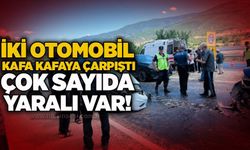 İki otomobil kafa kafaya çarpıştı: Çok sayıda yaralı var!