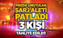 Prizde unutulan şarj aleti patladı: 3 kişi tahliye edildi!