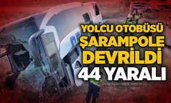 Yolcu otobüsü şarampole devrildi: 44 yaralı
