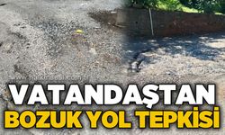 Vatandaştan bozuk yol tepkisi