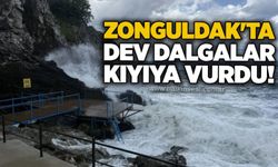 Zonguldak'ta dev dalgalar kıyıya vurdu!