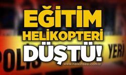 Eğitim helikopteri tarlaya düştü: 2 kişi yaralandı
