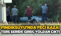 Fındıksuyu'nda trafik kazası: Otomobil karşı şeride savruldu