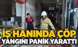 İş hanında çöp yangını panik yarattı!