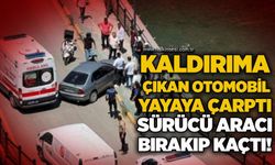 Kaldırıma çıkan otomobil yayaya çarptı: Sürücü aracı bırakıp kaçtı!