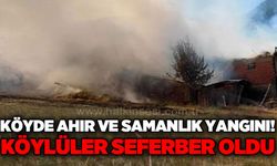 Köyde ahır ve samanlık yangını: Ekipler seferber oldu
