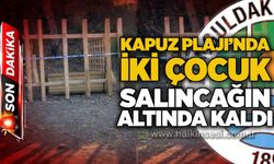 Kapuz Plajı’nda iki çocuk salıncağın altında kaldı