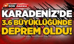 Karadeniz'de 3.6 büyüklüğünde deprem oldu!