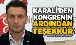 MHP Kozlu İlçe Başkanı Atakan Karali'den kongreye katılanlara teşekkür