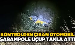 Taksi 50 metrelik şarampole uçtu!