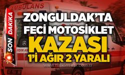 Zonguldak’ta feci motosiklet kazası: 1’i ağır 2 yaralı