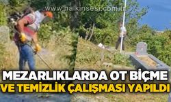 Mezarlıklarda ot biçme ve temizlik mesaisi yapıldı