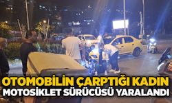 Otomobilin çarptığı kadın motosiklet sürücüsü yaralandı