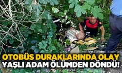Otobüs duraklarında olay: Yaşlı adam ırmak kenarına yuvarlandı