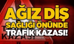 Ağız Diş Sağlığı Hastanesi önünde trafik kazası: Otomobil takla attı