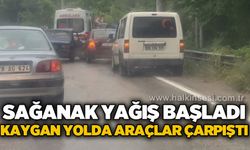 Yenice-Karabük yolunda yağış kazası: 2 otomobil çarpıştı, yaralılar var