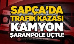Sapça'da trafik kazası: Kamyon şarampole uçtu!