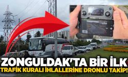 Zonguldak'ta bir ilk: Trafik kuralı ihlallerine dronlu takip!