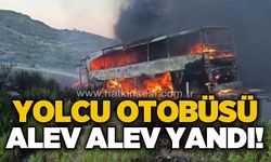Yolcu otobüsü seyir halindeyken alev alev yandı!