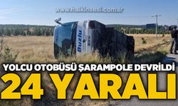 Yolcu otobüsü şarampole devrildi: 24 kişi yaralandı