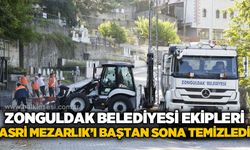 Zonguldak Belediyesi ekipleri Asri Mezarlık çevresini baştan sona temizledi