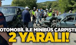 Otomobil ile minibüs çarpıştı: 2 yaralı!