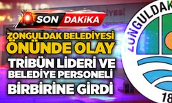 Zonguldak Belediyesi önünde olay: Tribün lideri ve belediye personeli birbirine girdi