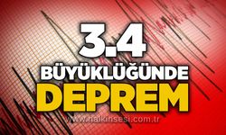 3,4 büyüklüğünde deprem