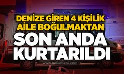 Denize giren 4 kişilik aile boğulmaktan son anda kurtarıldı