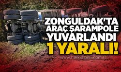 Zonguldak'ta araç şarampole yuvarlandı: 1 yaralı!