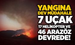 Yangına dev müdahale: 7 uçak, 17 helikopter ve 46 arazöz devrede!