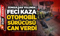 Zonguldak yolunda feci kaza: Tırın altına giren otomobil sürücüsü can verdi