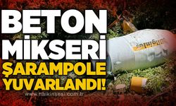 Beton mikseri şarampole yuvarlandı!