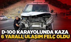 D-100 Karayolunda kaza: 6 yaralı, ulaşım felç oldu