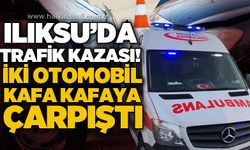 Ilıksu'da trafik kazası: İki otomobil kafa kafaya çarpıştı!