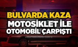 Bulvarda kaza: Motosiklet ile otomobil çarpıştı