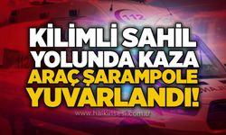 Kilimli Sahil yolunda kaza: Araç şarampole yuvarlandı!