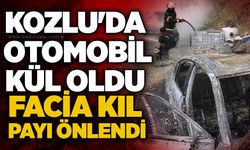 Kozlu'da otomobil kül oldu: Facia kıl payı önlendi