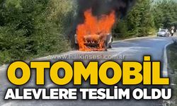 Seyir halindeki otomobil alev alev yandı