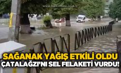 Çatalağzı’nda sağanak etkili oldu: Araçlar su içinde kaldı