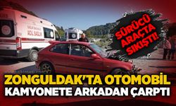 Zonguldak'ta otomobil kamyonete arkadan çarptı