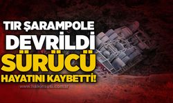 Tır şarampole devrildi: Sürücü hayatını kaybetti!