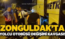 Zonguldak'ta yolcu otobüsü değişimi kavgası!