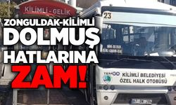 Zonguldak-Kilimli dolmuş hatlarına zam!