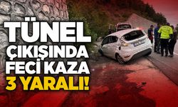 Tünel çıkışında feci kaza:3 yaralı!