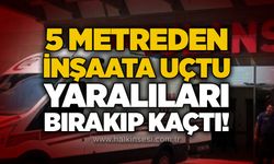 5 metreden inşaata uçtu, yaralıları bırakıp kaçtı!