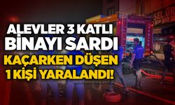 Alevler 3 katlı binayı sardı: Kaçarken düşen 1 kişi yaralandı!