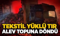 Tekstil yüklü tIR alev topuna döndü