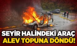 Seyir halindeki araç alev topuna döndü!